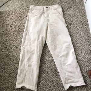 White straight leg painters pants